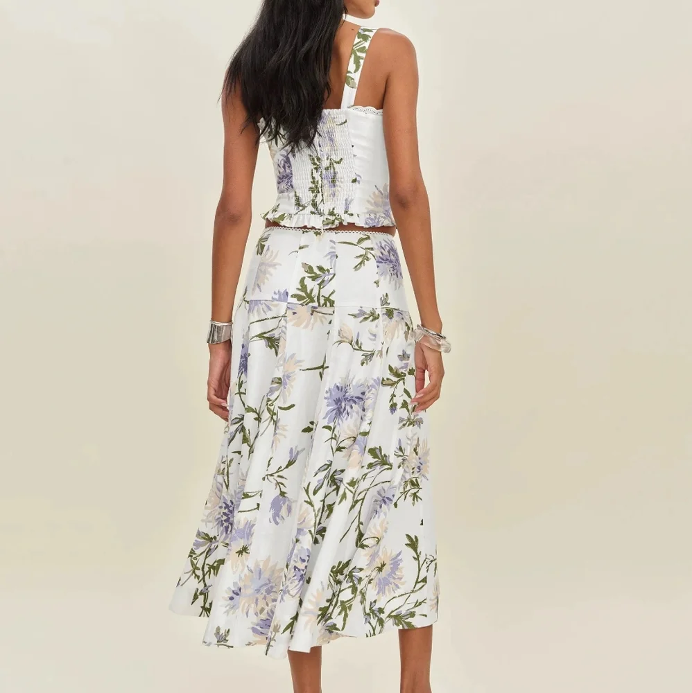 Reformation Anatolia Linen Two Piece Top And Skirt Set - Picture 4 of 15